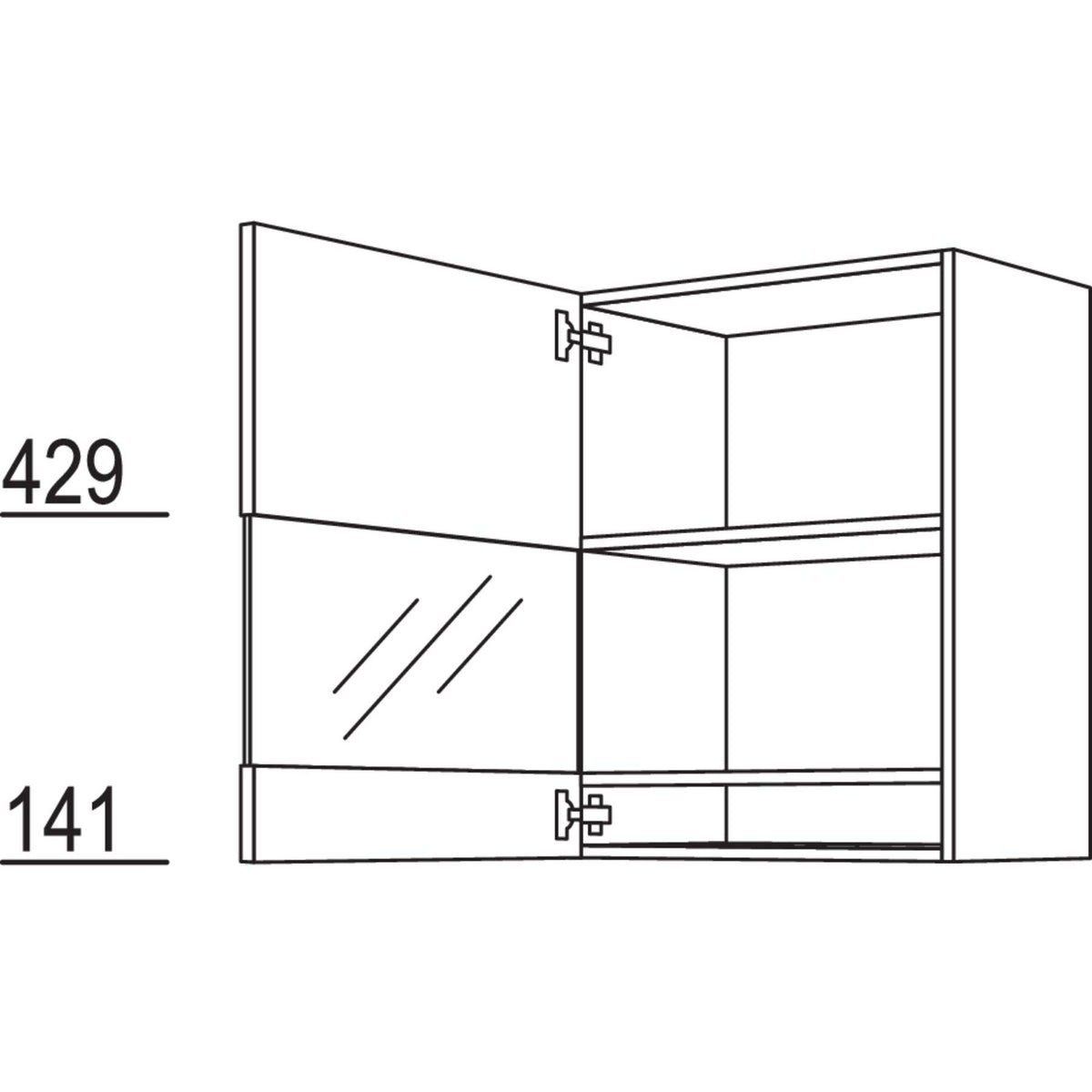 Nobilia Glas-Wandschrank Boulevard WGB60-3 52439