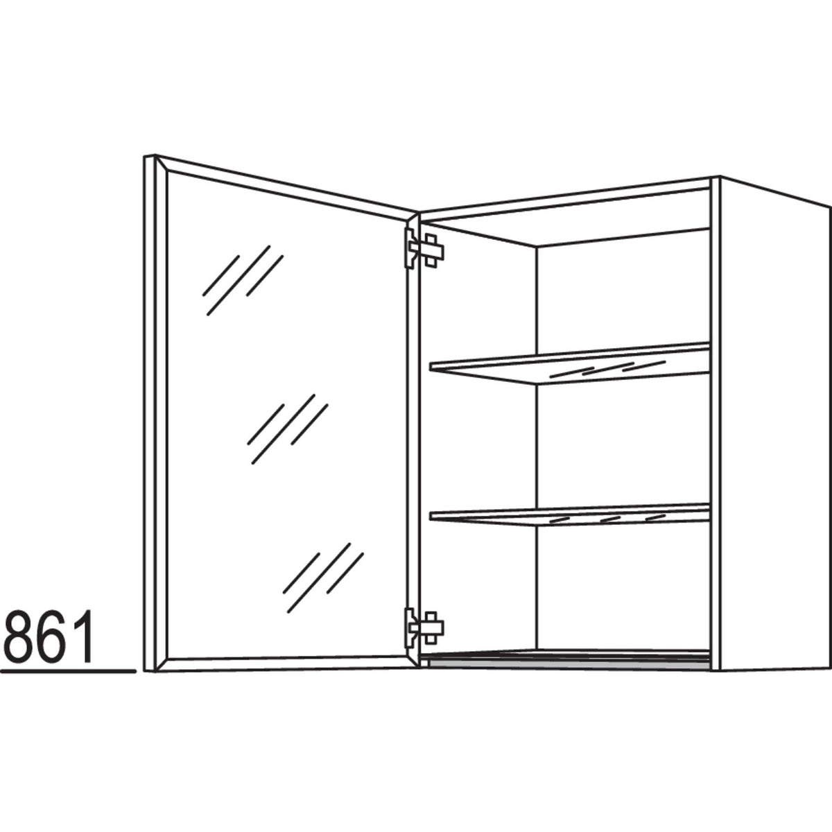 nobilia Glas-Wandschrank Flat WF45-3 50484