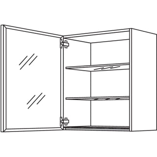 nobilia Glas-Wandschrank Flat WF60-2 60 cm - Mattglas | 02 / Flat, Alu-Rahmenfront Alpinweiß | 431 / Seidengrau | 070