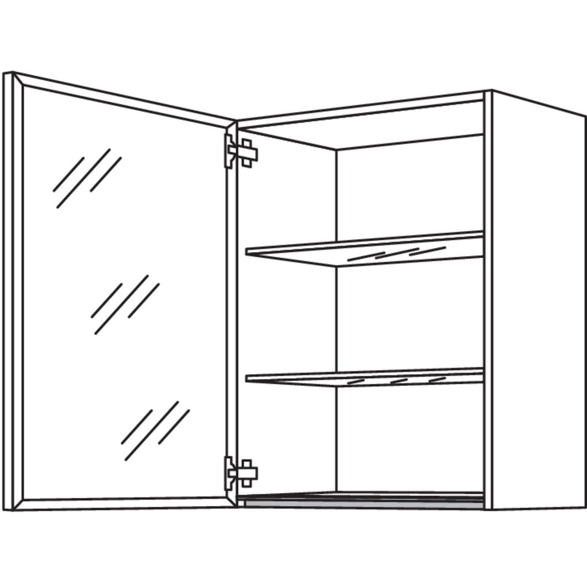 Nobilia Glas-Wandschrank Flat WF45-3 50484