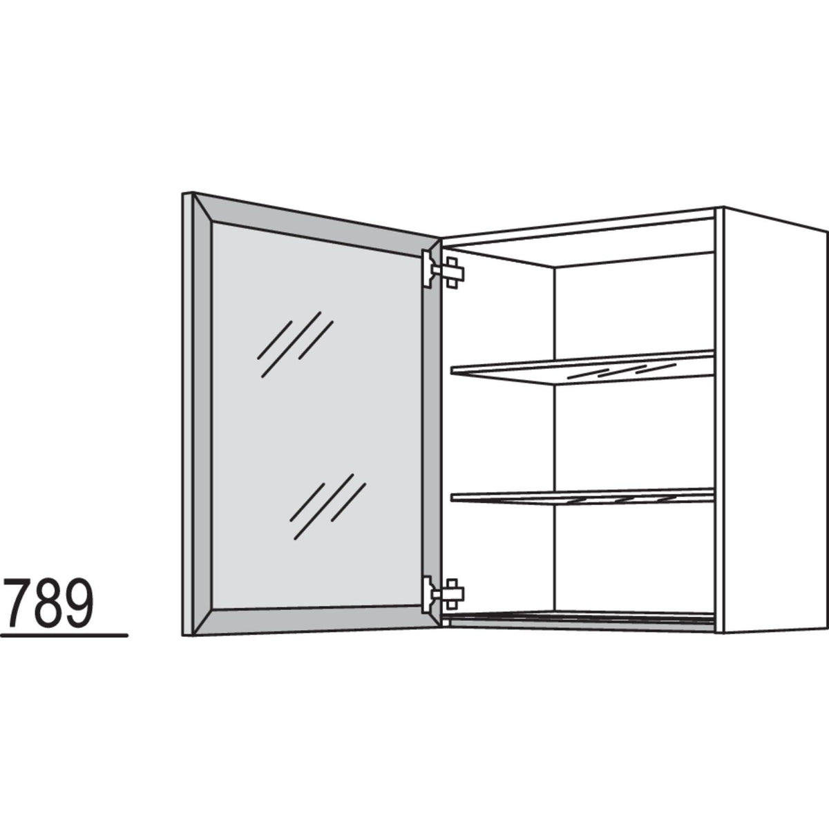 Nobilia Glas-Wandschrank Square WSQ60-2 41526