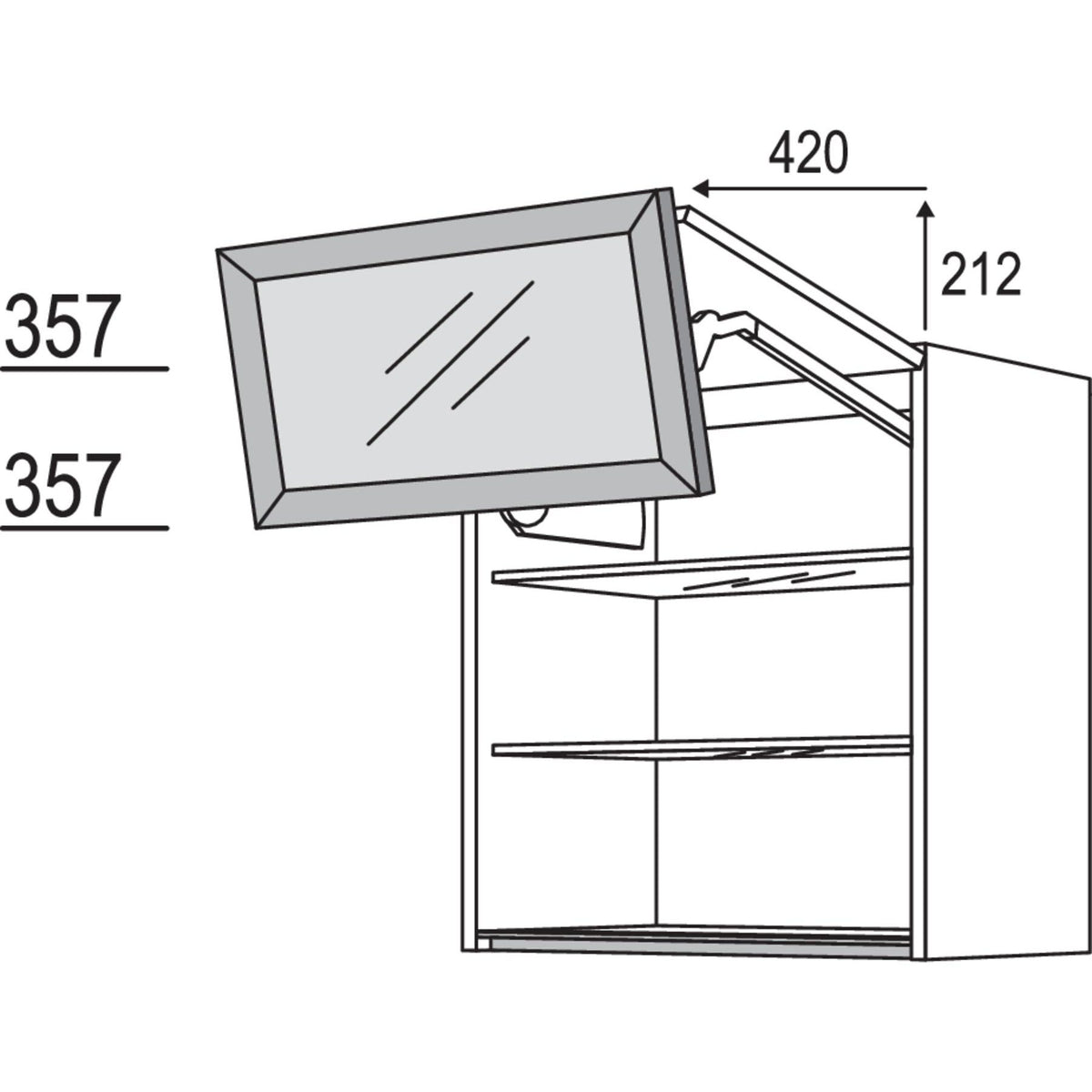 Nobilia Glas-Wandschrank Square mit Falt-Lifttuer WFLSQ60-1 31576