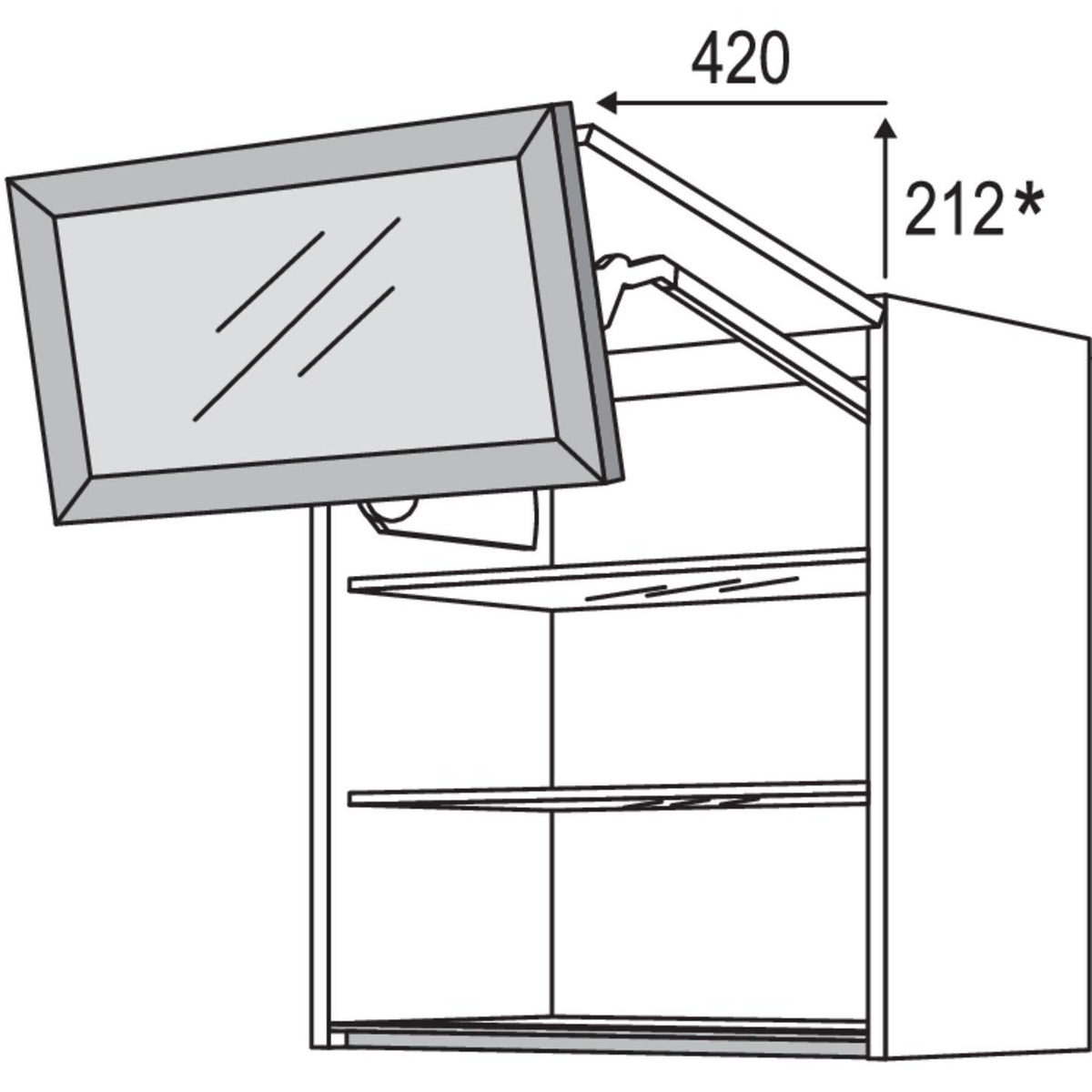 Nobilia Glas-Wandschrank Square mit Falt-Lifttuer WFLSQ80-1 31578