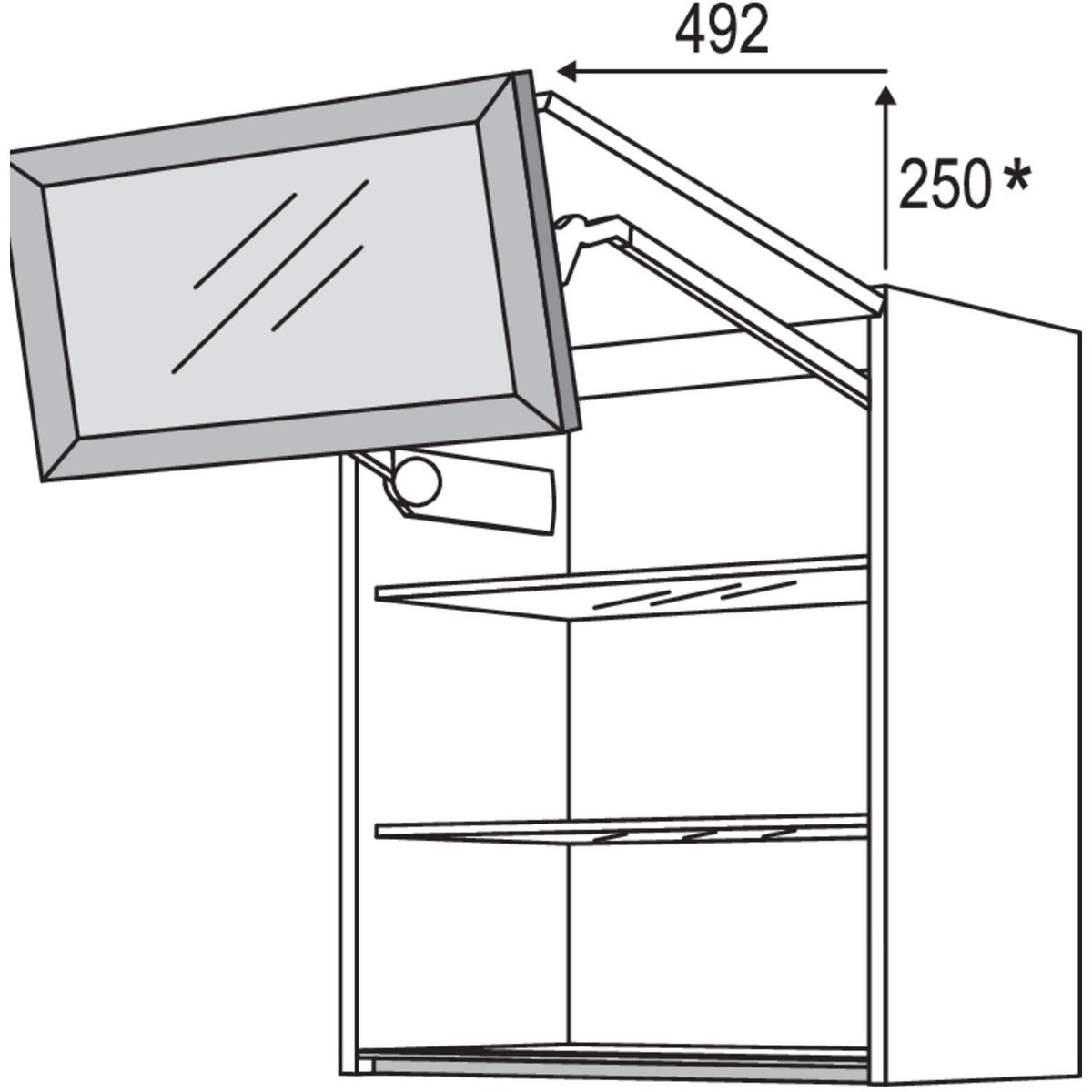 Nobilia Glas-Wandschrank Square mit Falt-Lifttuer WFLSQ60-2 45576