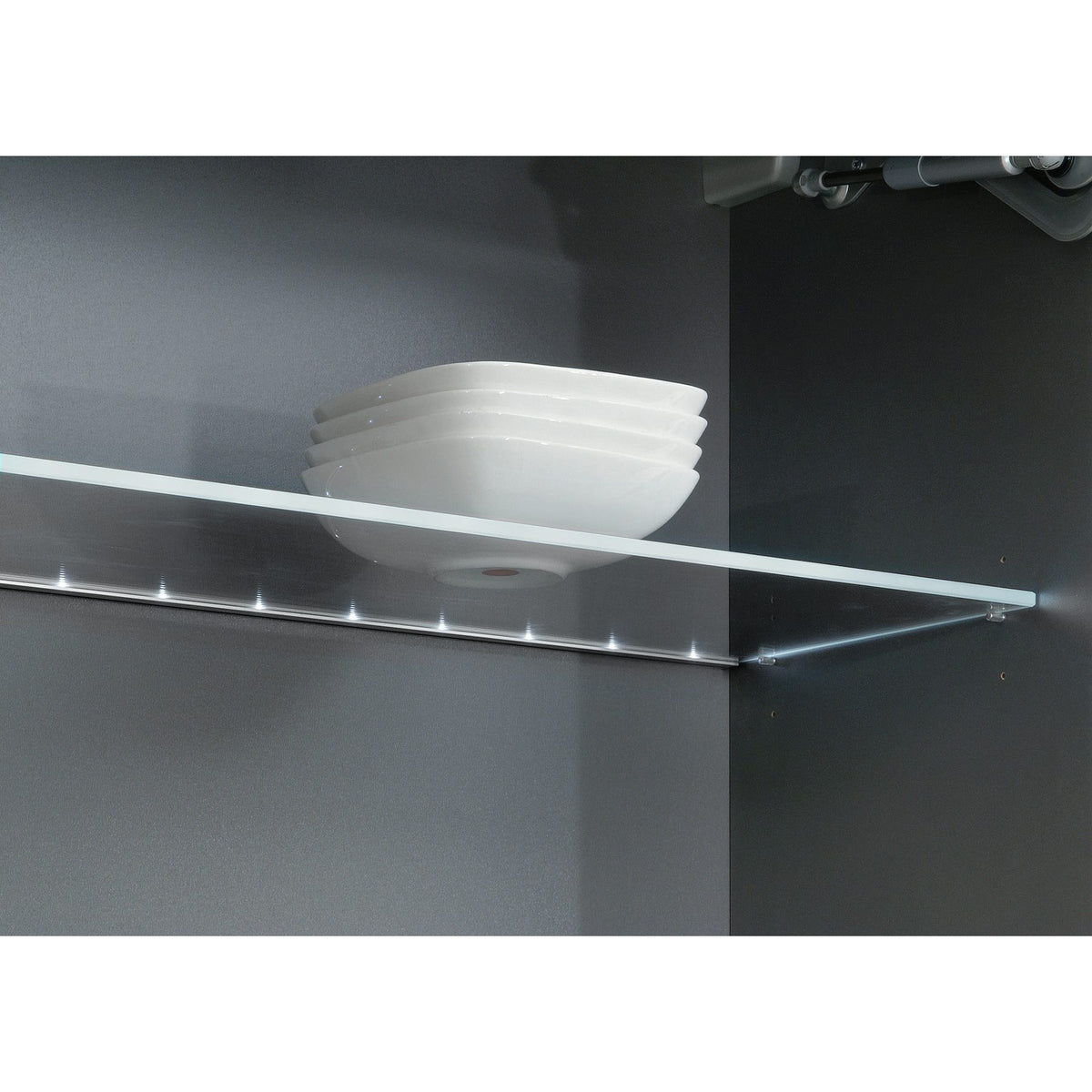 Nobilia Glaseinlegeboden mit LED Glaskantenbeleuchtung fuer Wandschraenke mit Glas- GB-WS100 15075