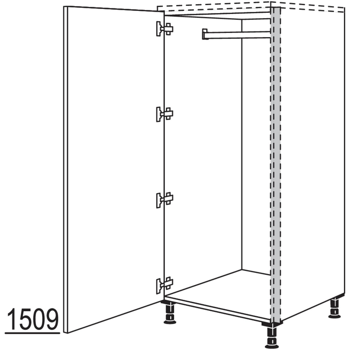 nobilia Highboard Garderobenschrank NHSWGF60 56706