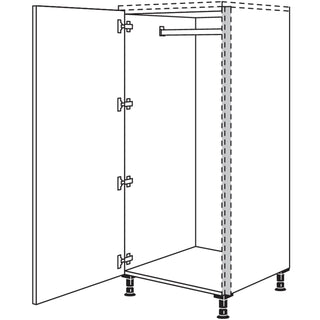 nobilia Highboard Garderobenschrank NHSWGF60 60 cm - Lack, Sand Ultra-Hochglanz | 467 / Focus | 312