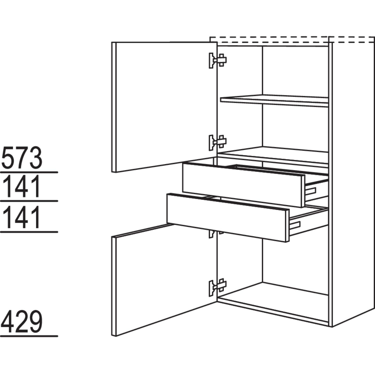 Nobilia Highboard HBB2S30-130 67949