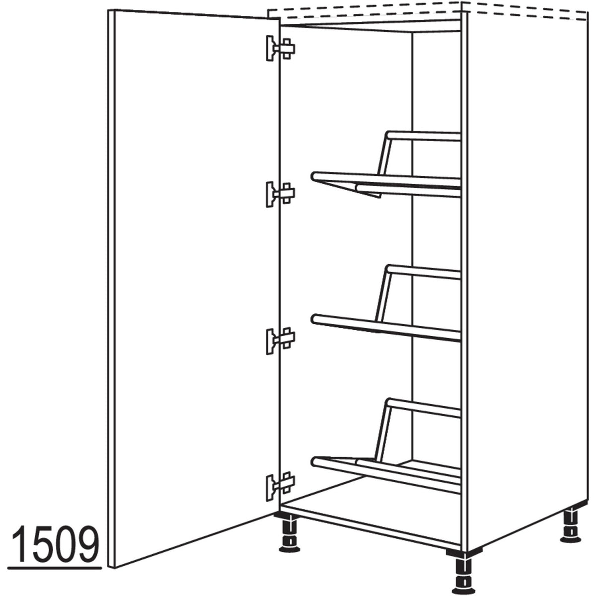 nobilia Highboard fuer Getraenkekisten HGTKF60 21551