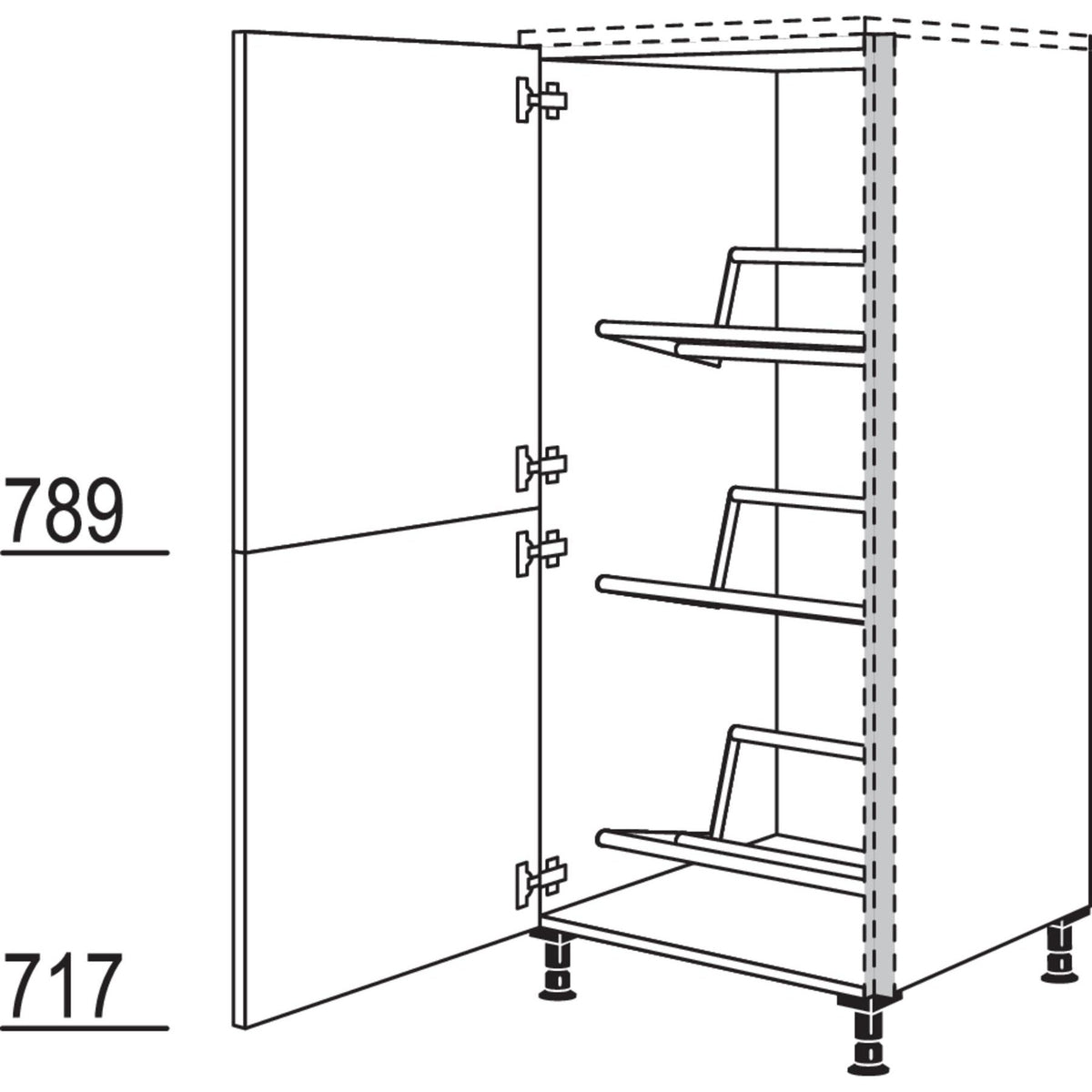 Nobilia Highboard fuer Getraenkekisten NHSGTK60 56754