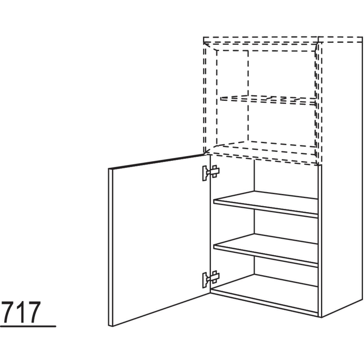 Nobilia Highboard fuer Regaleinsatz Case HBBDC30-130 67964