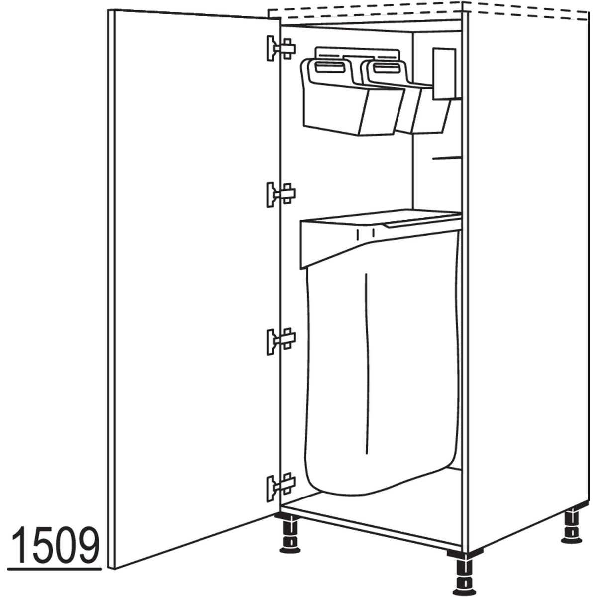 nobilia Highboard mit Ordnungssystem Laundry-Area HOSF60 21504