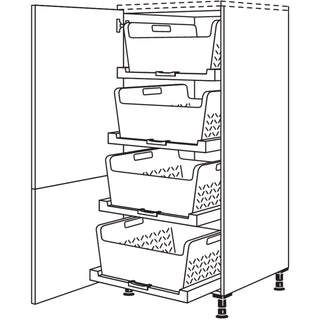 nobilia highboard with laundry basket shelf Laundry-Area HWTAB60 60 cm - Look | 099