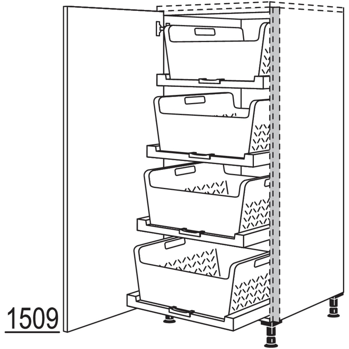 nobilia Highboard mit Waeschekorb-Tablar Laundry-Area NHSWTABF60 56700