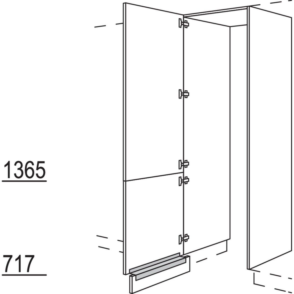 Nobilia Hochschrank-Durchgangstuer HDWDT60-2 56646