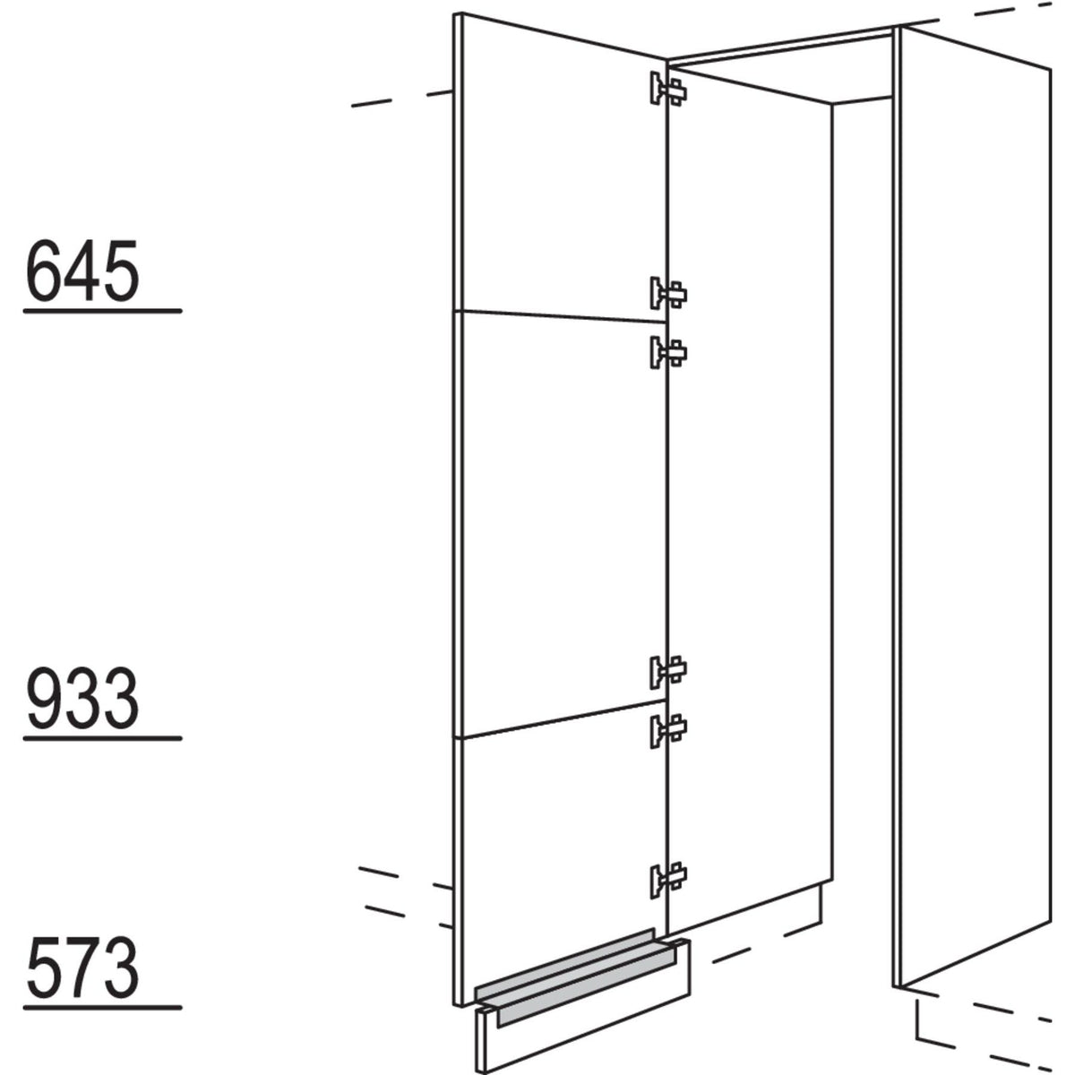 Nobilia Hochschrank-Durchgangstuer HWDT60-3 56661