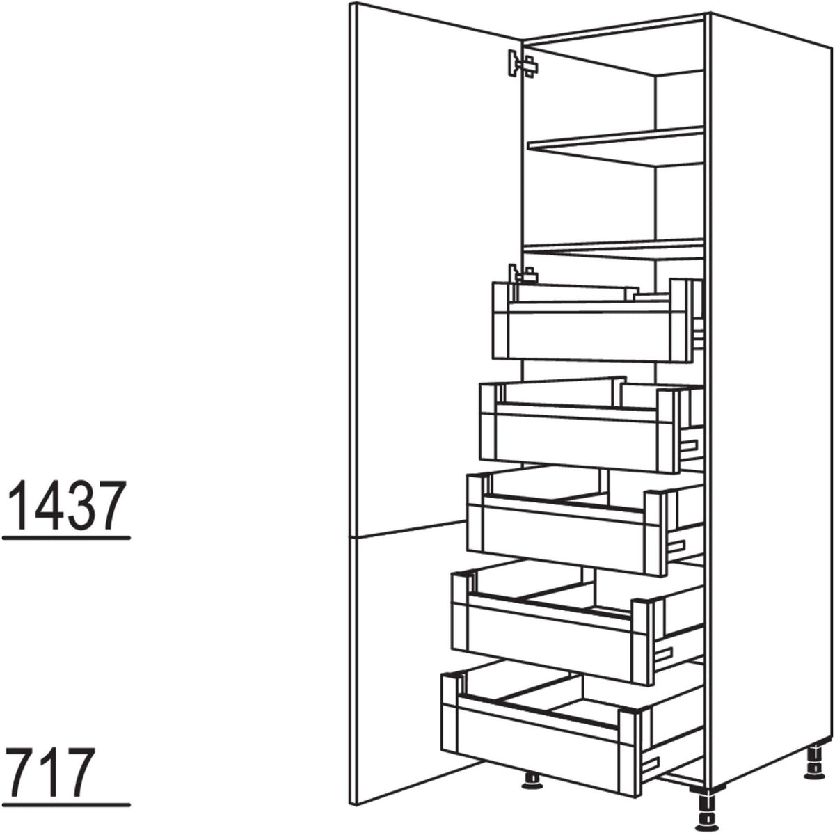 Nobilia Hochschrank HDI60-3 43049
