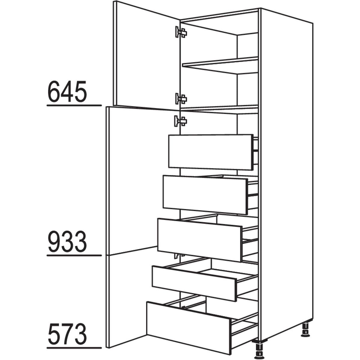nobilia Hochschrank HI60-3 43054