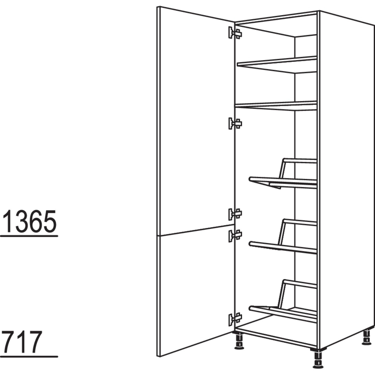 Nobilia Hochschrank fuer Getraenkekisten HDGTK60-2 35077