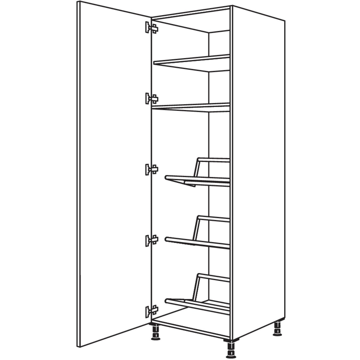 nobilia Hochschrank fuer Getraenkekisten HGTKF60-3 43055