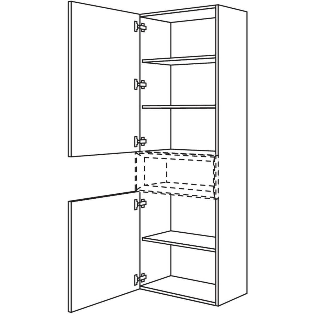 Nobilia Hochschrank fuer Regaleinsatz Case HBCM45-202 67974