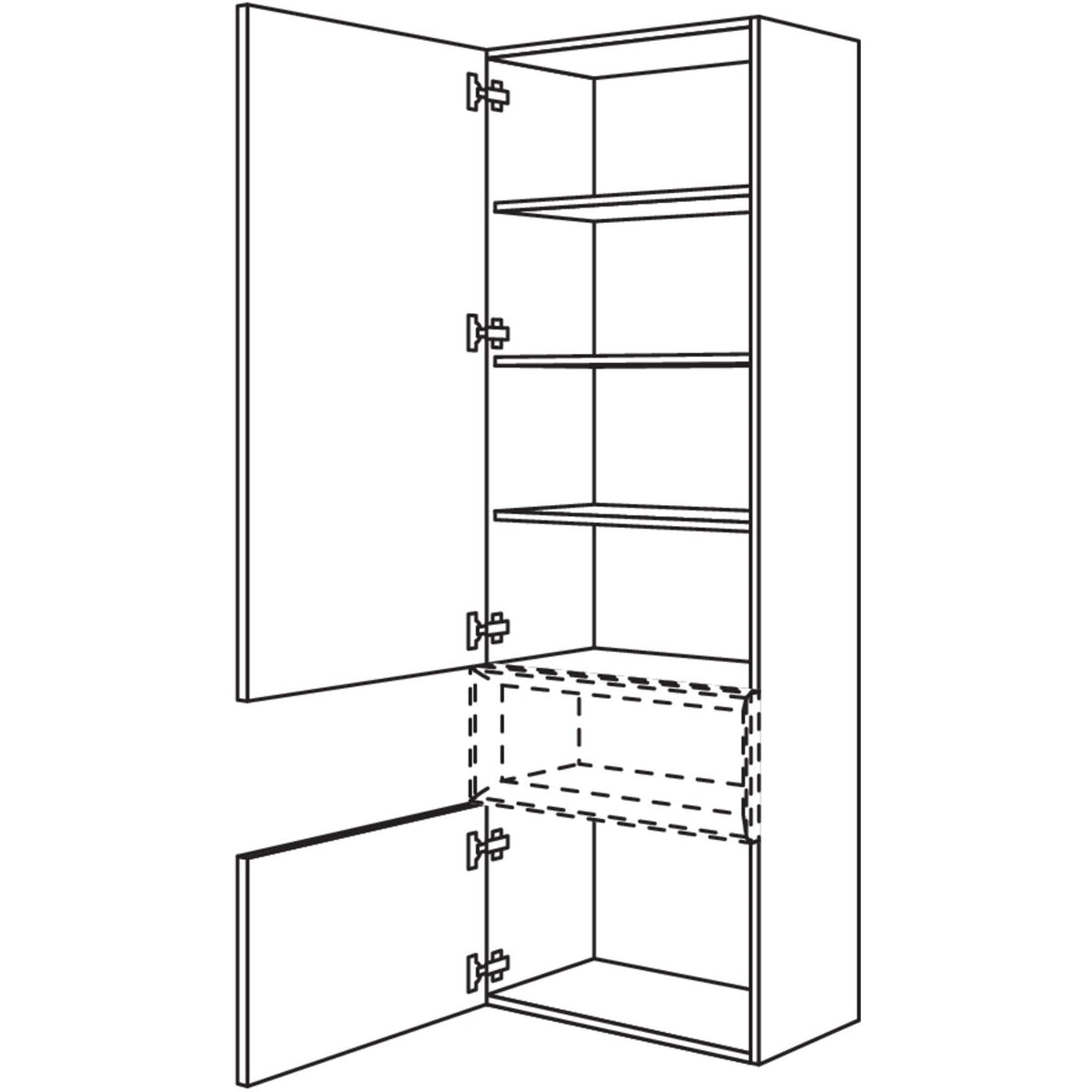 Nobilia Hochschrank fuer Regaleinsatz Case HBCU40-202 67977