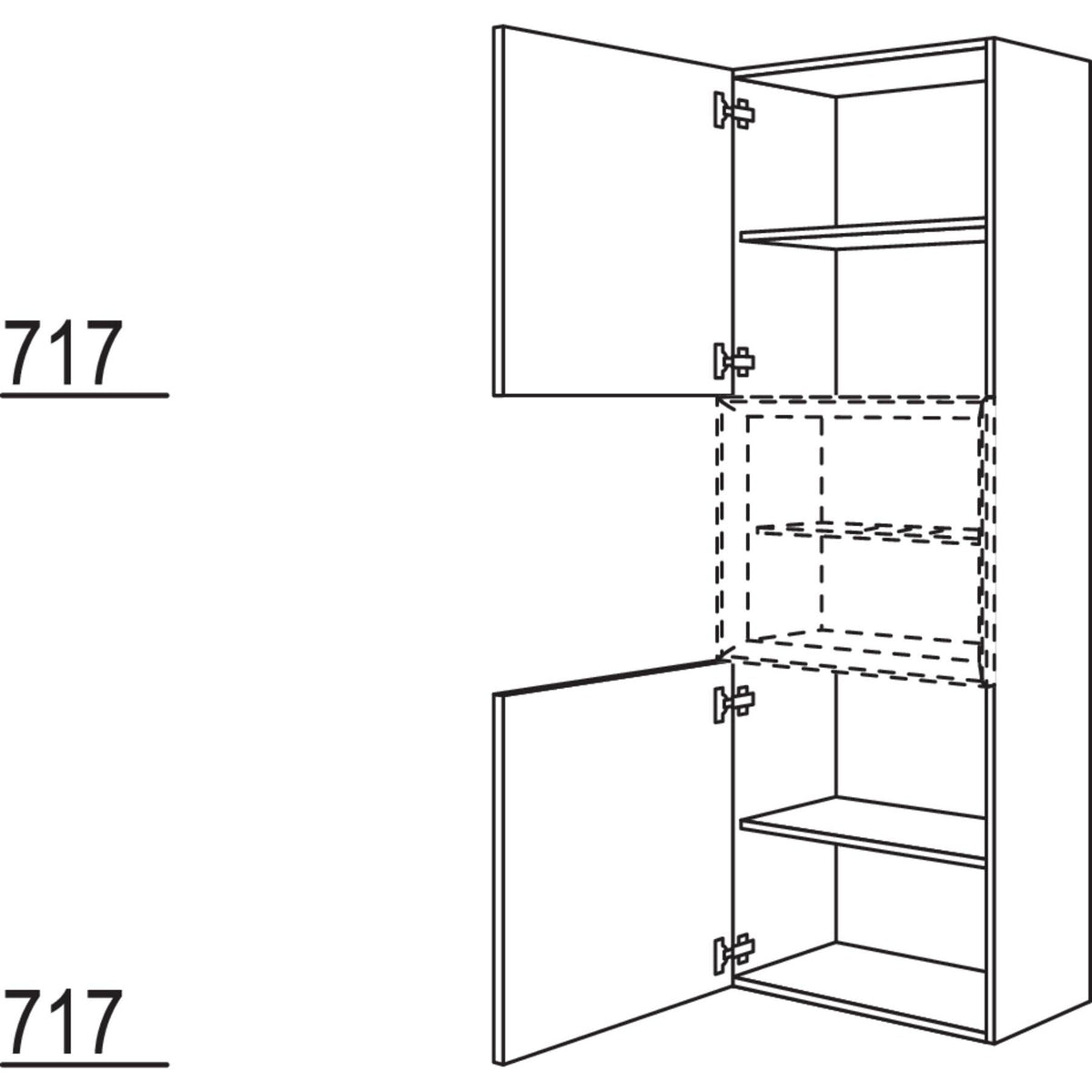 Nobilia Hochschrank fuer Regaleinsatz Case HBDCM45-202 67983