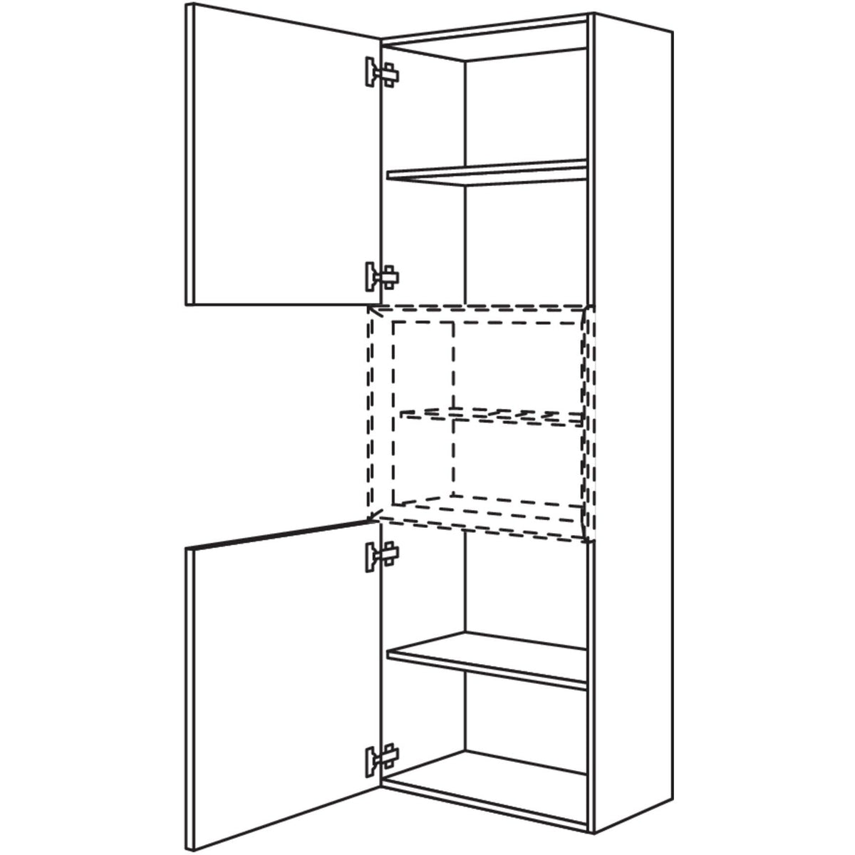 Nobilia Hochschrank fuer Regaleinsatz Case HBDCM45-202 67983
