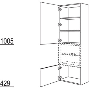 Nobilia Hochschrank fuer Regaleinsatz Case HBDCU60-202 67987