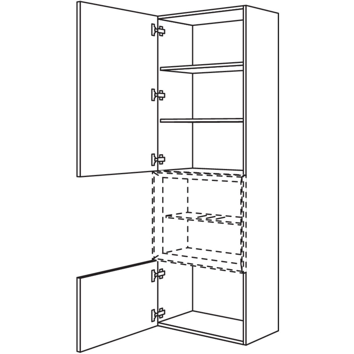 Nobilia Hochschrank fuer Regaleinsatz Case HBDCU60-202 67987