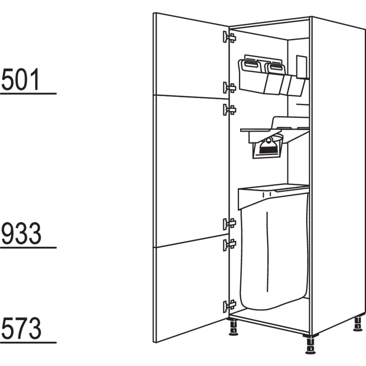 Nobilia Hochschrank mit Ordnungssystem Laundry-Area HOS60-1 24040