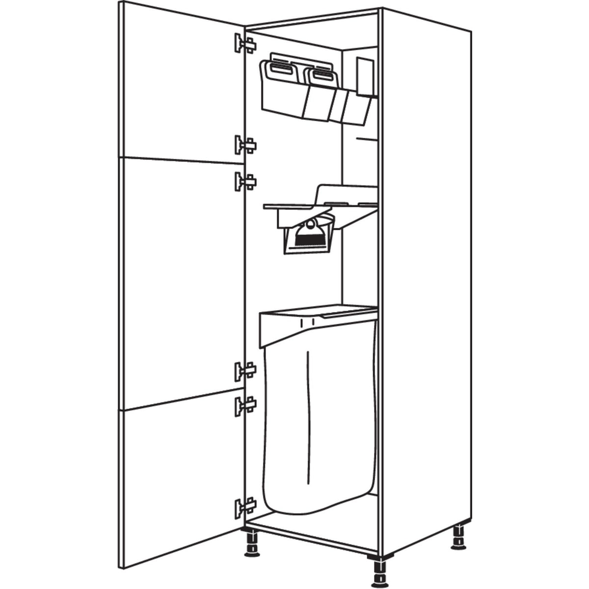 Nobilia Hochschrank mit Ordnungssystem Laundry-Area HOS60-2 35040