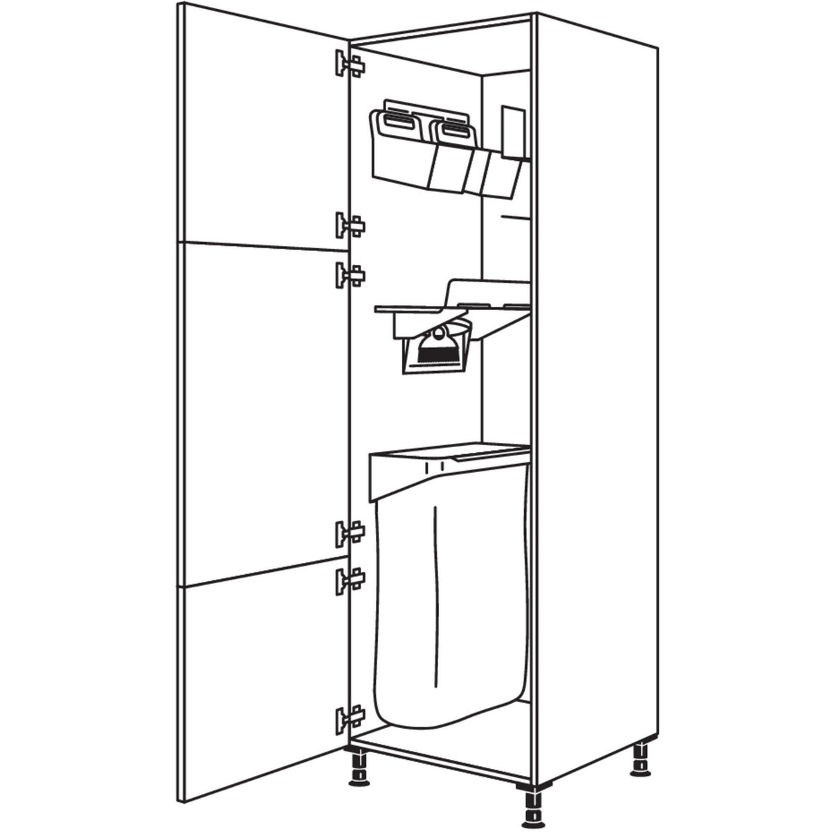 Nobilia Hochschrank mit Ordnungssystem Laundry-Area HOS50-3 43039