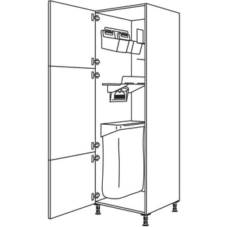 nobilia Armoire haute avec système de rangement Laundry-Area HOS60-3 60 cm - Look | 099