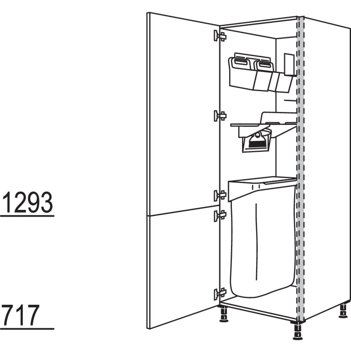 Nobilia Hochschrank mit Ordnungssystem Laundry-Area NHSOS60-1 21174