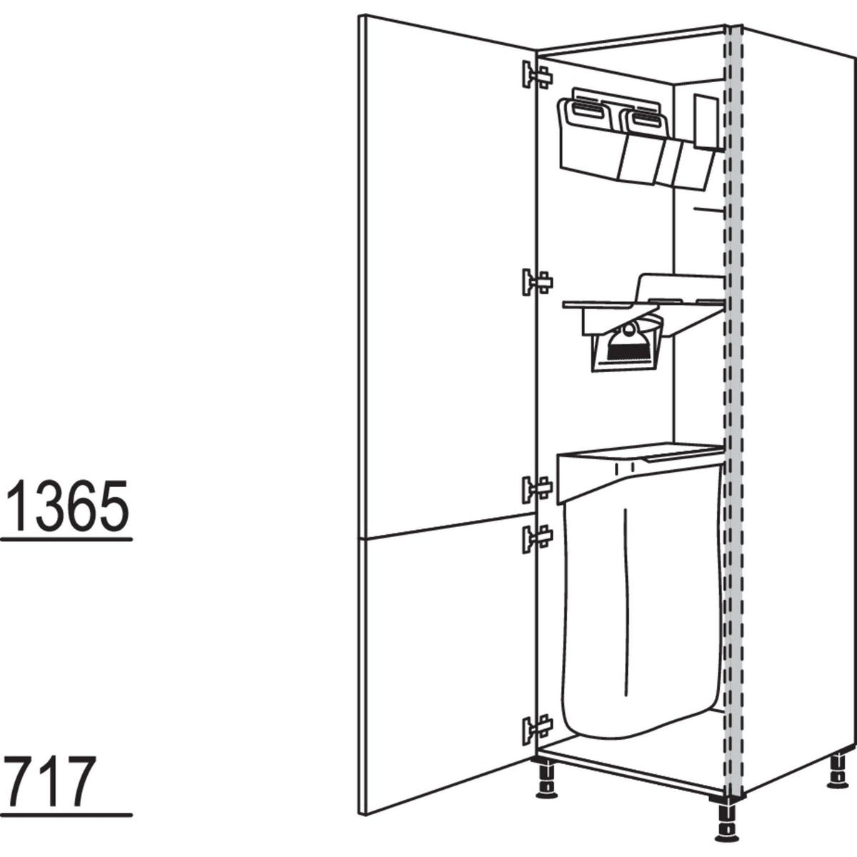 Nobilia Hochschrank mit Ordnungssystem Laundry-Area NHSOS60-2 35174