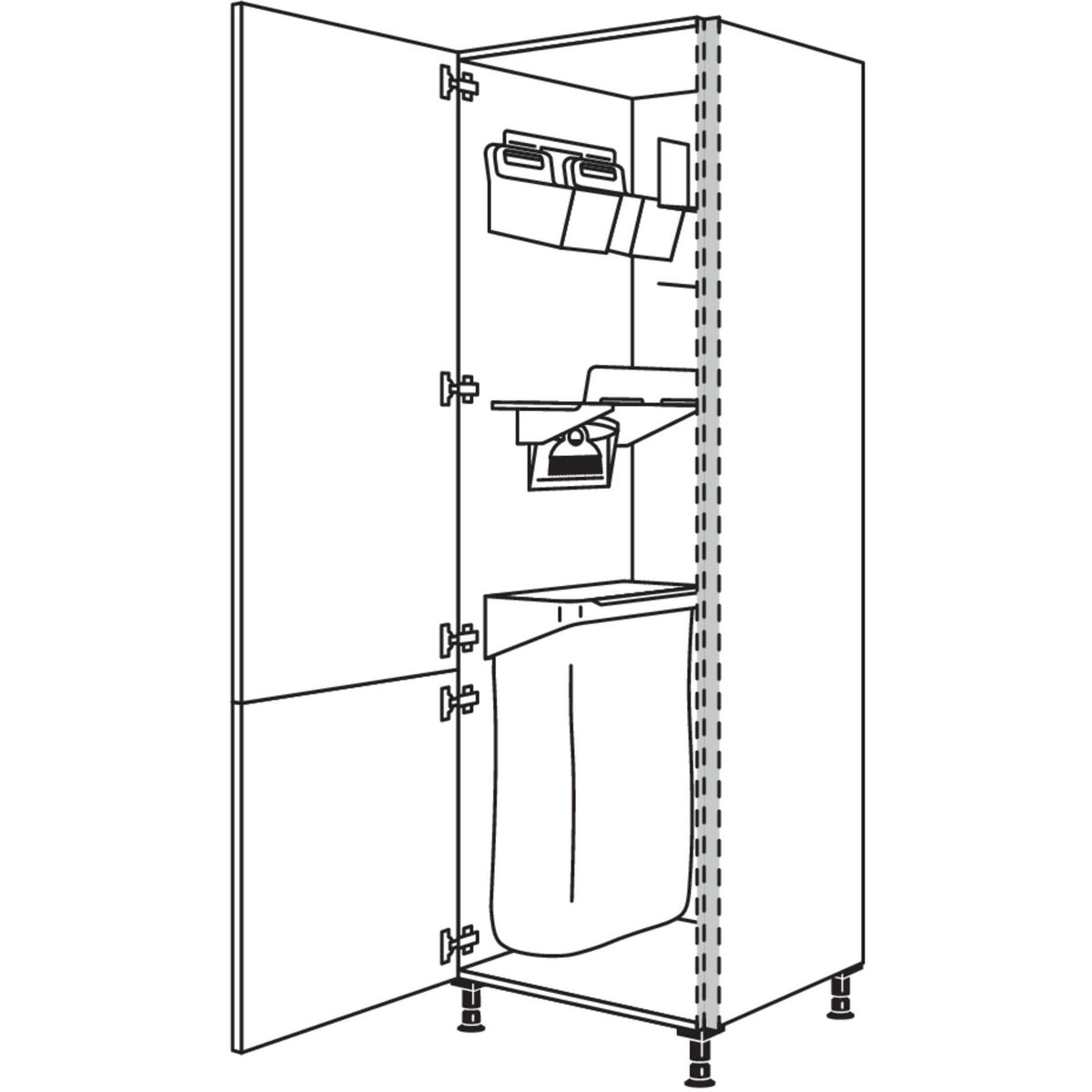Nobilia Hochschrank mit Ordnungssystem Laundry-Area NHSOS50-3 53172