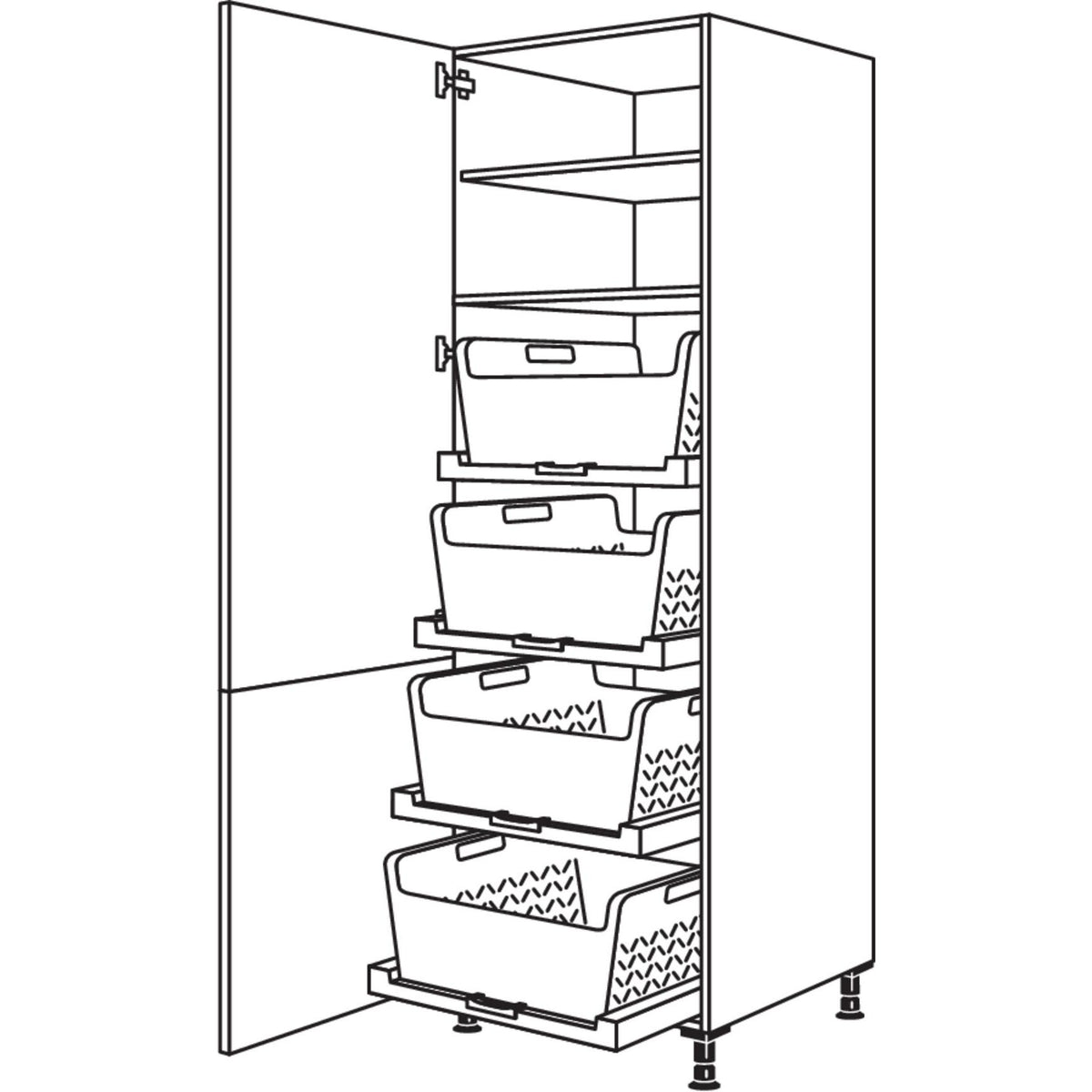 Nobilia Hochschrank mit Waeschekorb-Tablar Laundry-Area HDWTAB60-2 35062