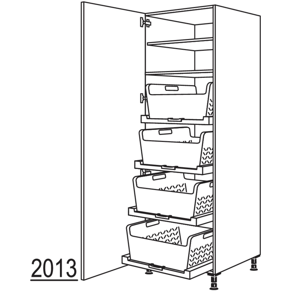 nobilia Hochschrank mit Waeschekorb-Tablar Laundry-Area HWTABF60-1 24072