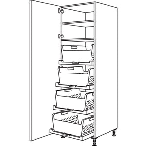nobilia Hochschrank mit Waeschekorb-Tablar Laundry-Area HWTABF60-2 35075