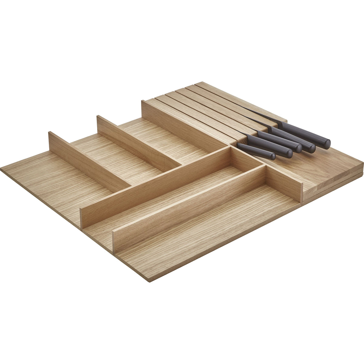 nobilia Holz-Besteckeinsatz Eiche mit Messerblock BE-M90E 12401
