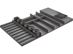 nobilia Holz-Besteckeinsatz Esche schiefergrau mit Messerblock- Vorratsdosen und BE-MVGS100ES 10145