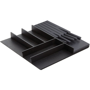 Nobilia Holz-Besteckeinsatz Esche schwarz mit Messerblock BE-M60N 39414