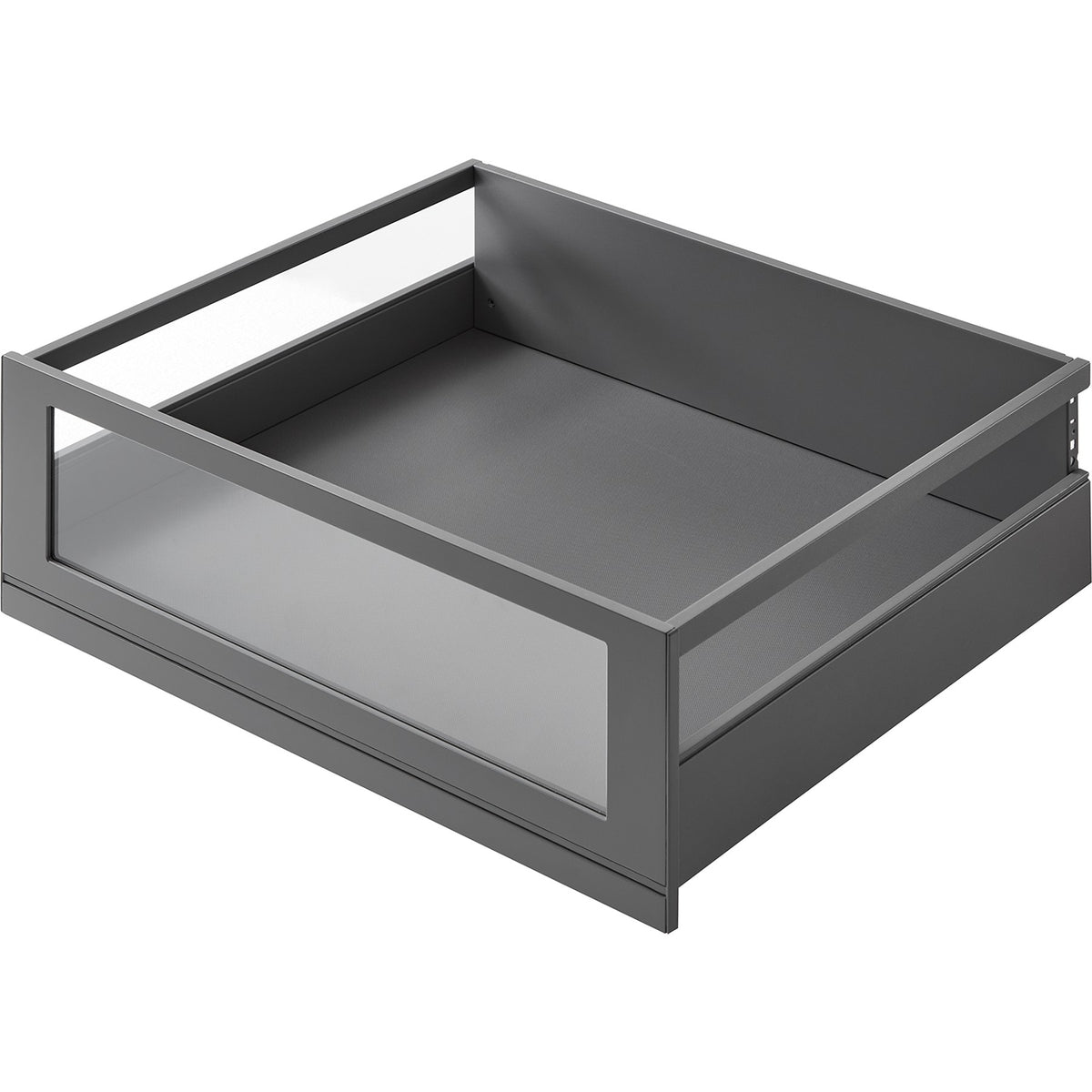 nobilia Innenauszug mit eckiger Reling und Design-Blende mit Glaseinsatz in Grauglas IAR50-G 10221