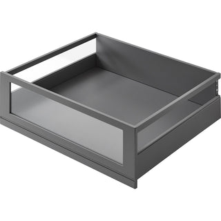 nobilia internal pull-out with square railing and design panel with glass insert in grey glass IAR50-G 50 cm
