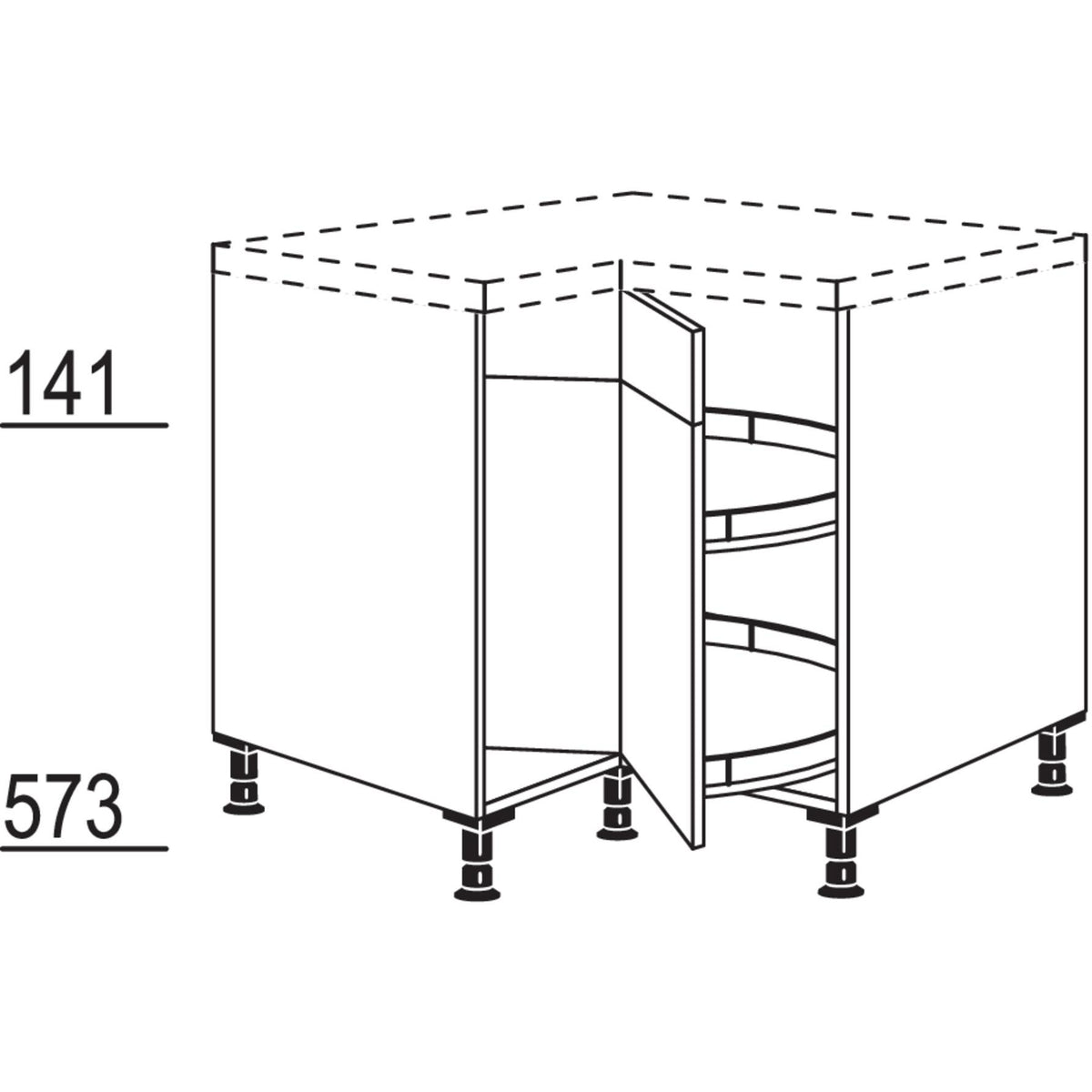 Nobilia Karussell-Eckschrank UEK90 25093