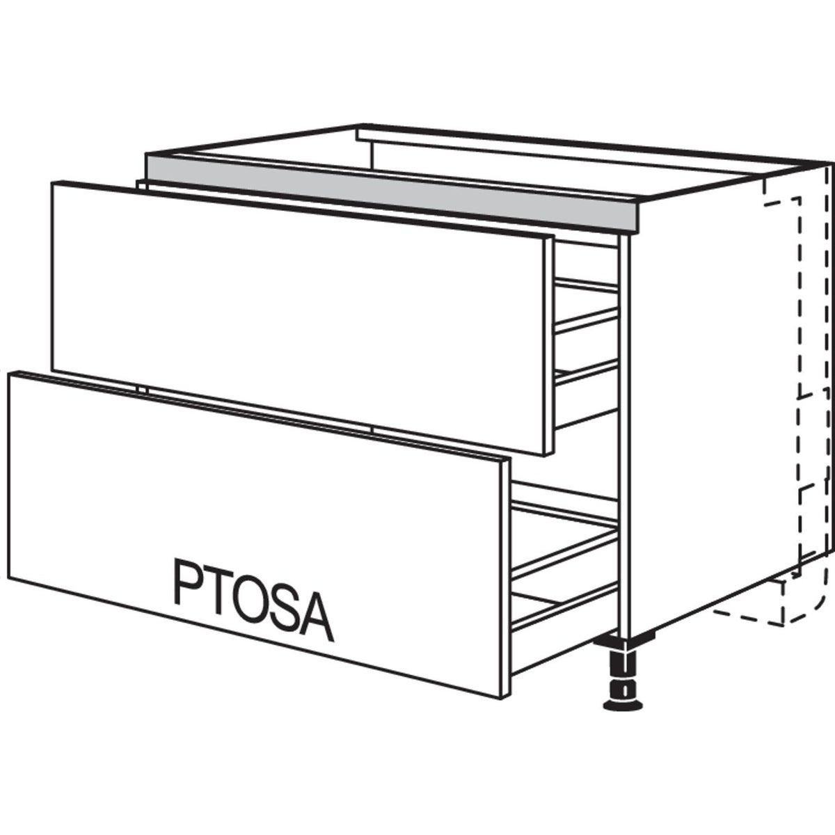 nobilia Kochstellenschrank fuer Panorama-Kochfeldabzug mit vertikalem Motor LKMP2A120 54324