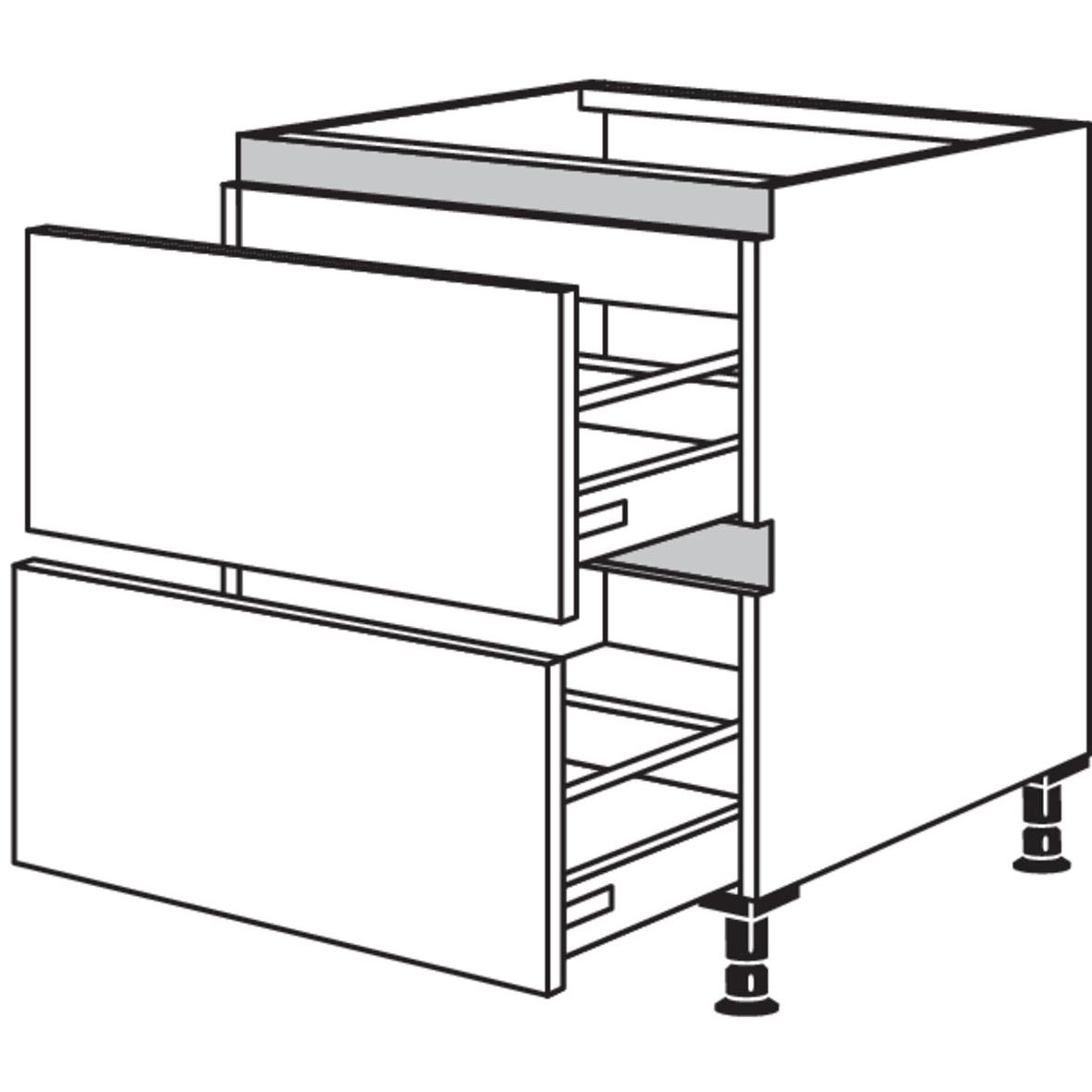 Nobilia Kochstellenschrank fuer Slim Line-Arbeitsplatten NK2A100-SL 51341