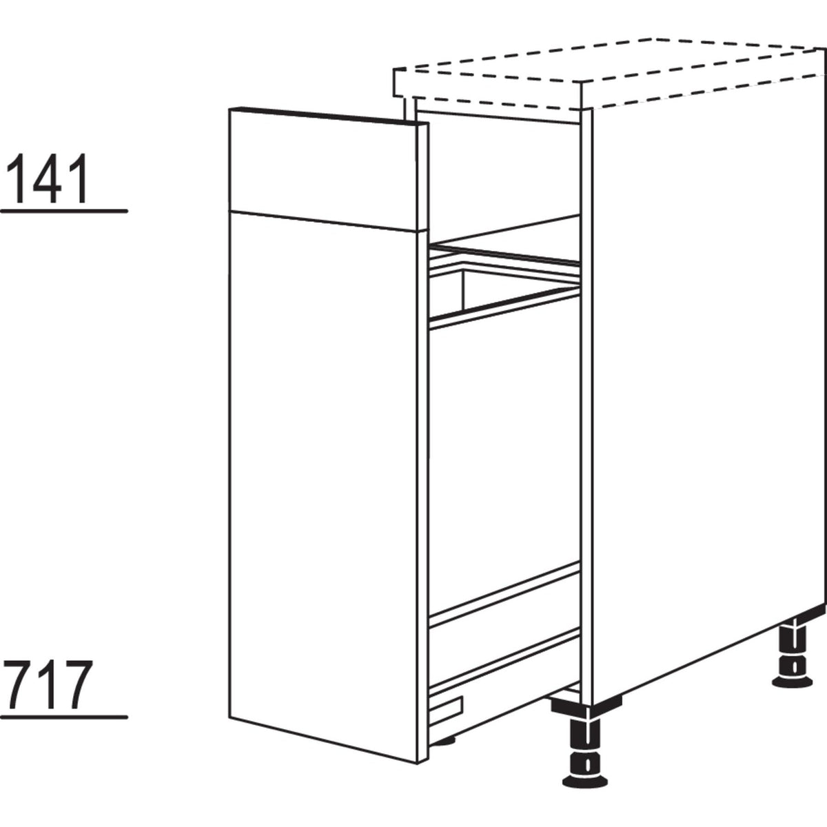 Nobilia Maxi-Auszugschrank mit Wertstoffsammler UAWS30-M 42138