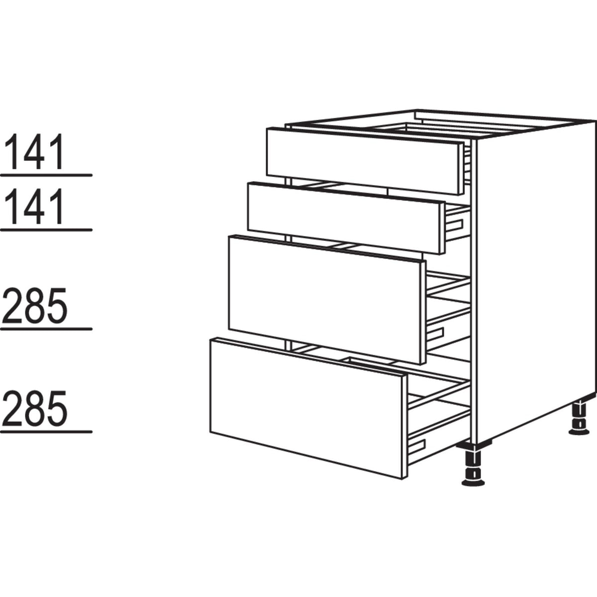 Nobilia Maxi-Kochstellenschrank K2S2A60-M 41302